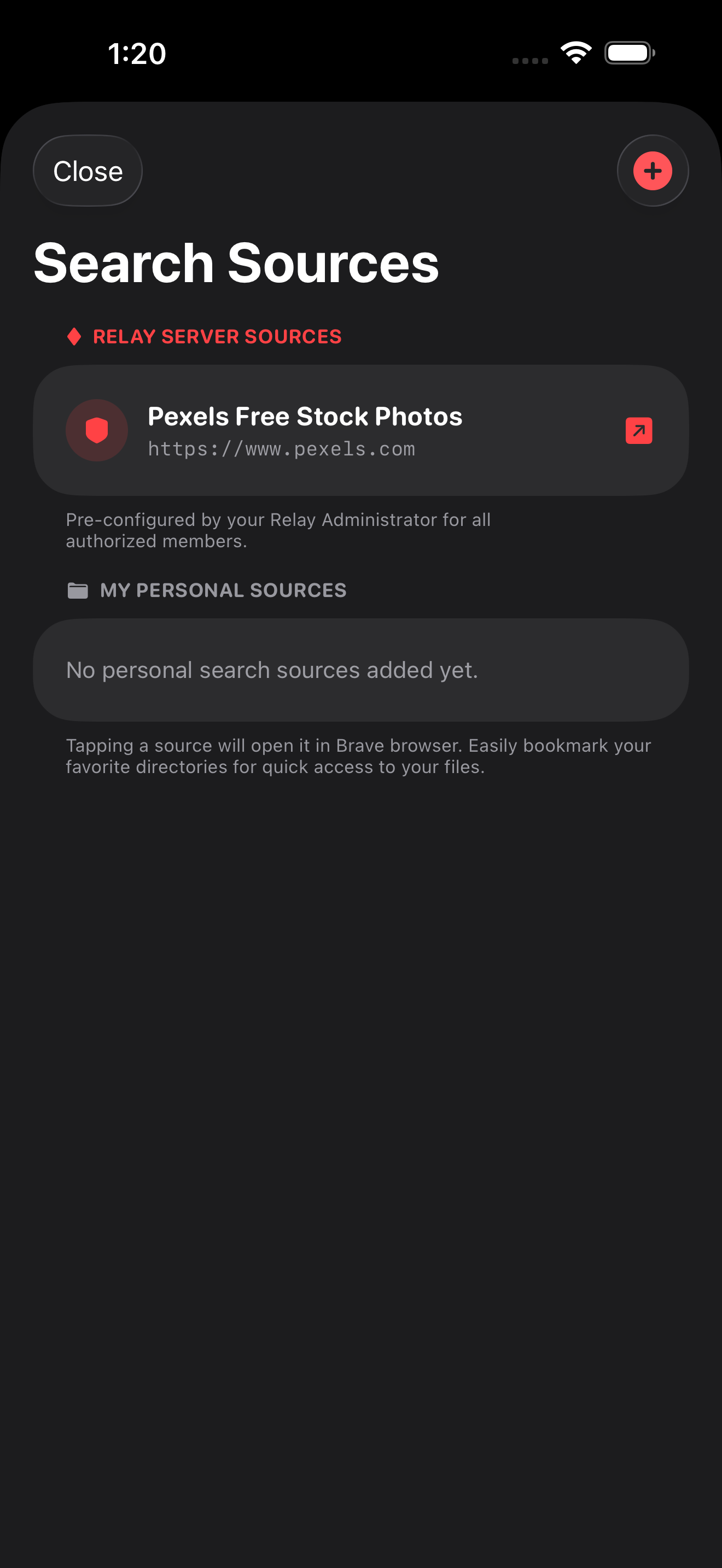 Search Sources Interface
